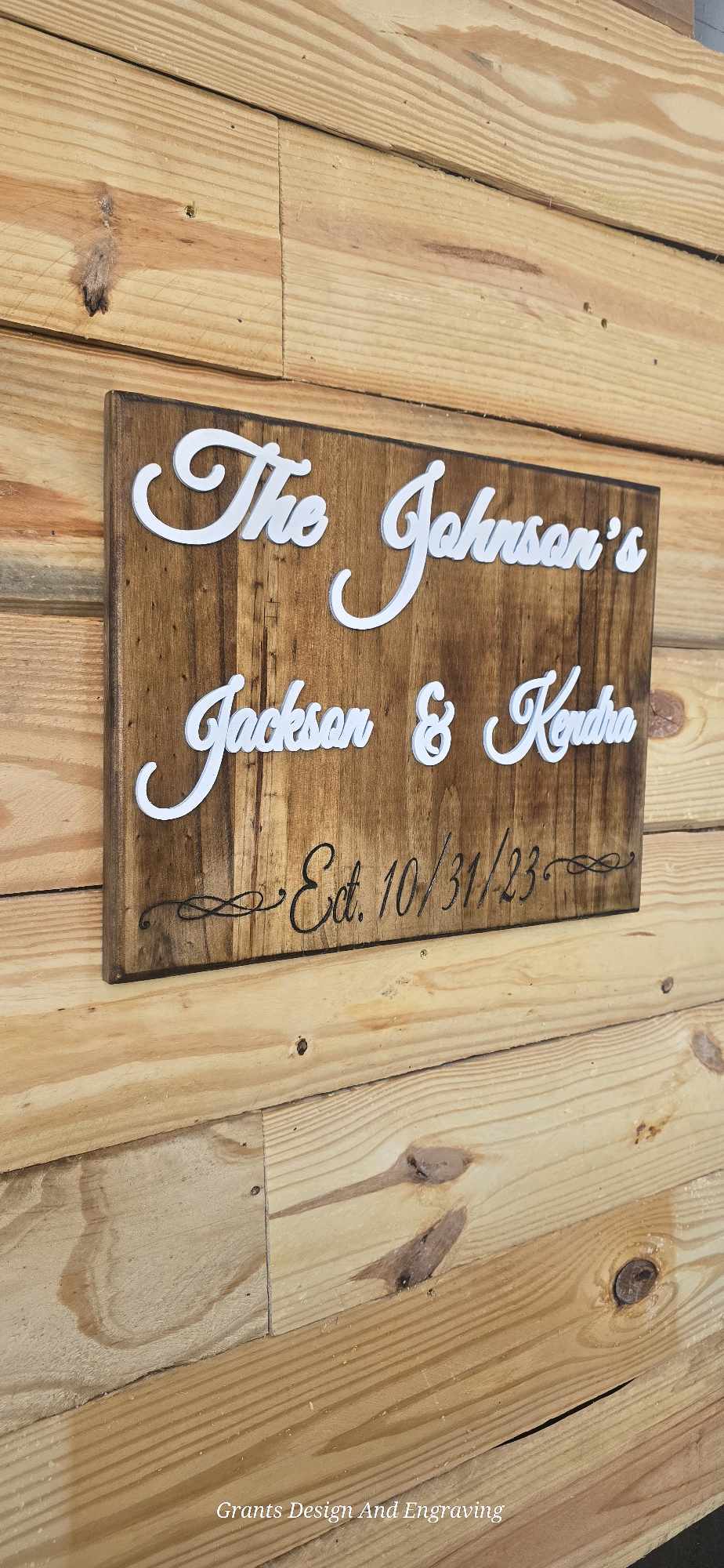 3d Custom Wood signs with Engraving with white lettering