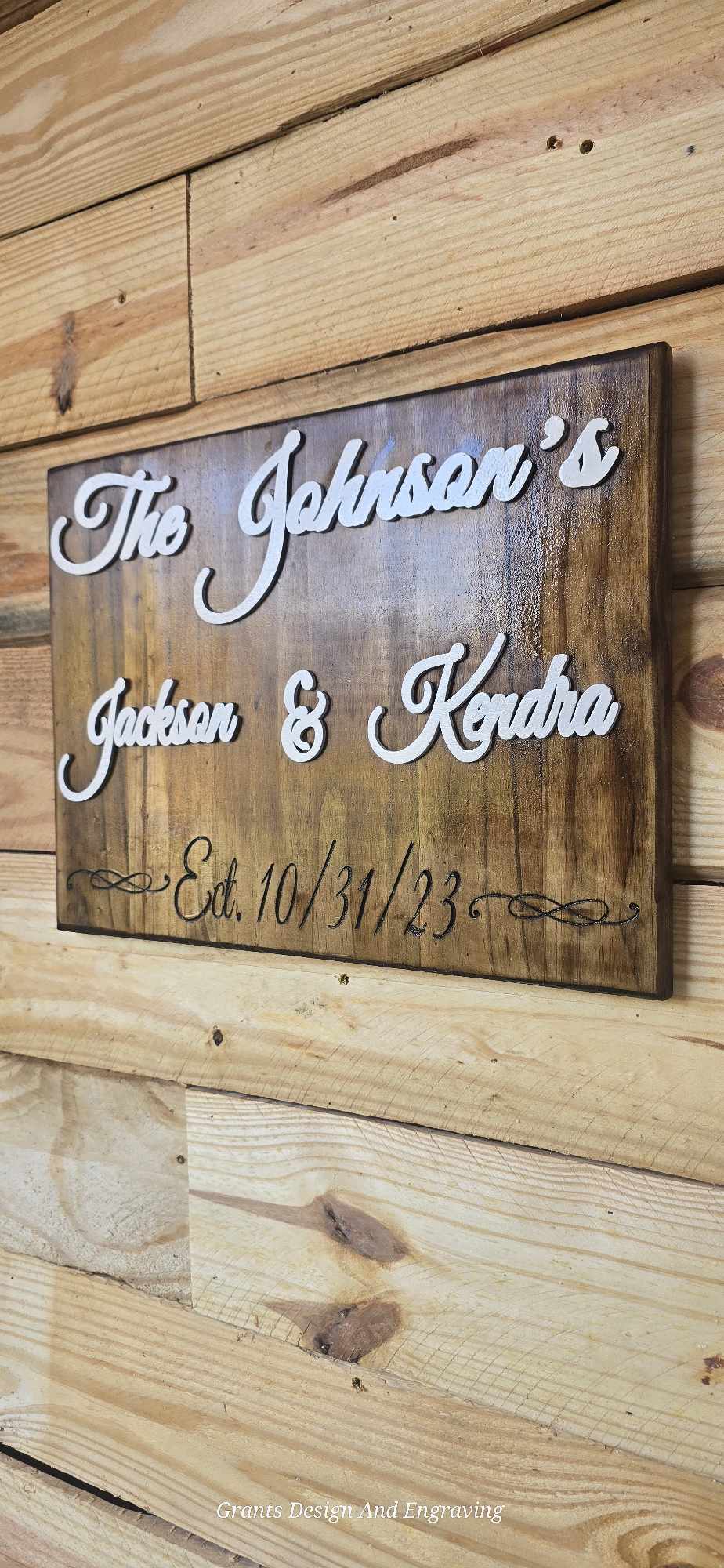 3d Custom Wood signs with Engraving with white lettering